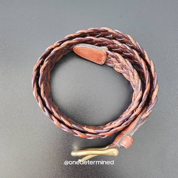 Vintage Braided Leather Coach Belt - Picture 2 of 9